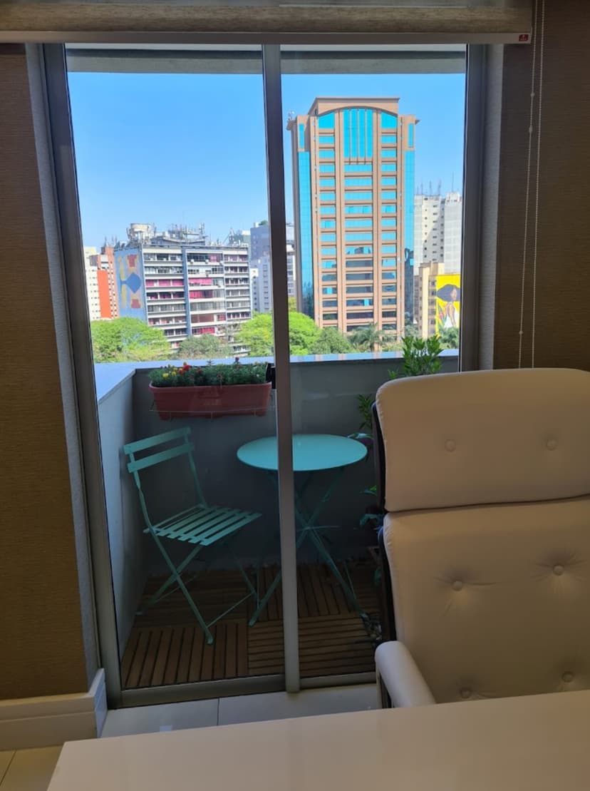 Vista da varanda com cidade de São Paulo